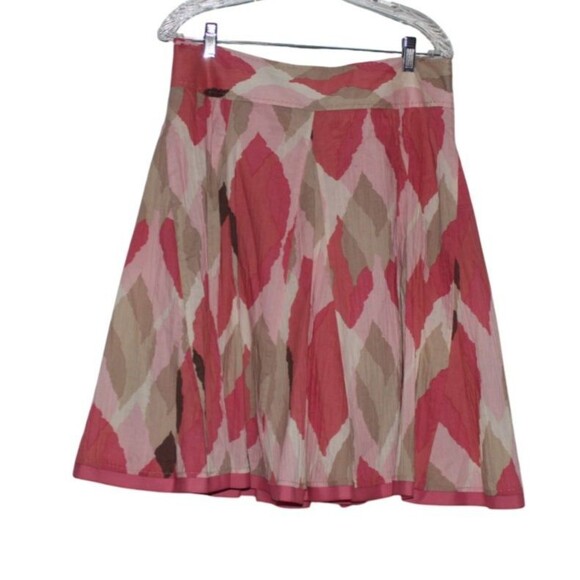 APT 9 Drop Waist Flared Skirt Abstract Zipper Lined Cotton women's Size 12 EUC - Picture 1 of 5